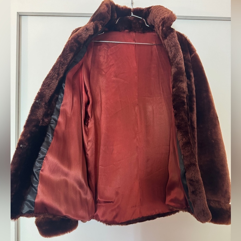 Vintage 1940s–50s Beaver Fur Coat Brown Satin Lined Medium Make Offers - Picture 5 of 11
